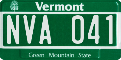 VT license plate NVA041
