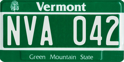VT license plate NVA042