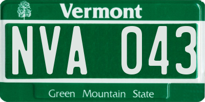 VT license plate NVA043