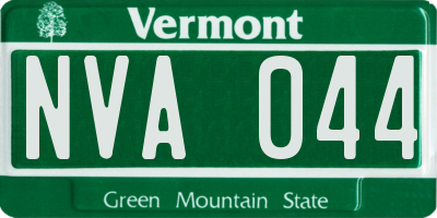VT license plate NVA044
