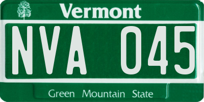 VT license plate NVA045