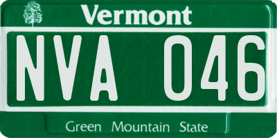 VT license plate NVA046
