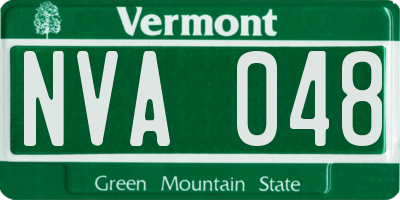 VT license plate NVA048
