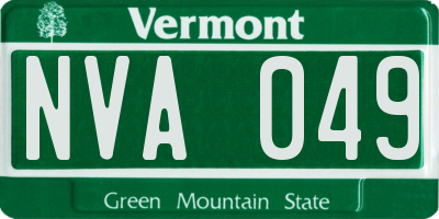 VT license plate NVA049