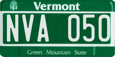 VT license plate NVA050
