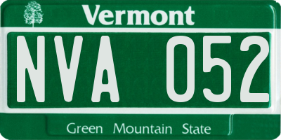 VT license plate NVA052