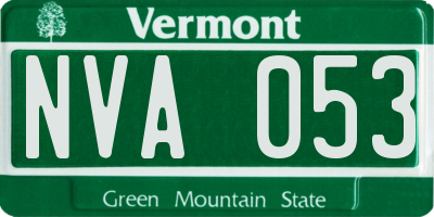 VT license plate NVA053