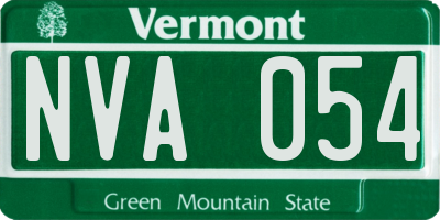 VT license plate NVA054