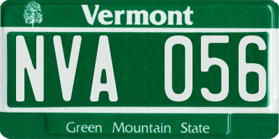 VT license plate NVA056