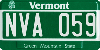 VT license plate NVA059