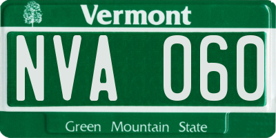 VT license plate NVA060