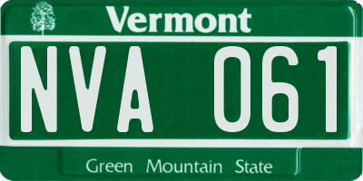 VT license plate NVA061