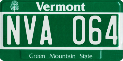 VT license plate NVA064