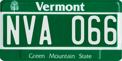 VT license plate NVA066
