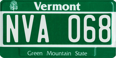 VT license plate NVA068
