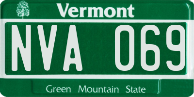 VT license plate NVA069