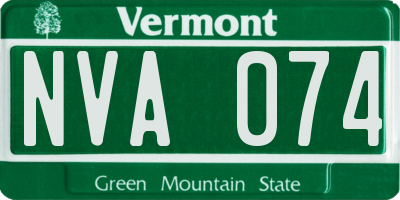 VT license plate NVA074