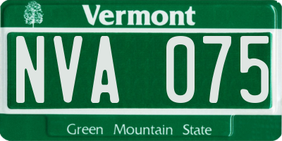 VT license plate NVA075
