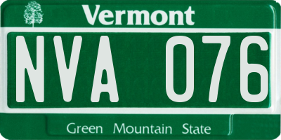 VT license plate NVA076