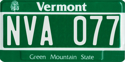 VT license plate NVA077