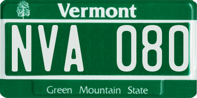 VT license plate NVA080
