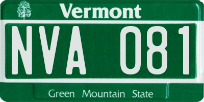 VT license plate NVA081