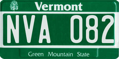 VT license plate NVA082