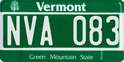 VT license plate NVA083