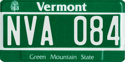 VT license plate NVA084