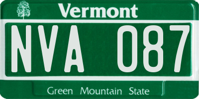VT license plate NVA087