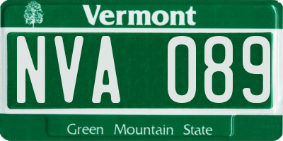 VT license plate NVA089