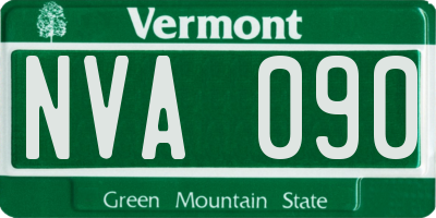 VT license plate NVA090