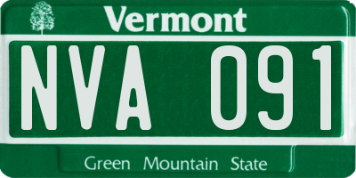 VT license plate NVA091