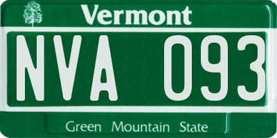 VT license plate NVA093
