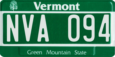 VT license plate NVA094
