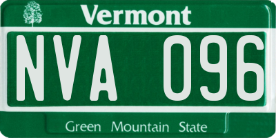 VT license plate NVA096