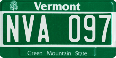 VT license plate NVA097