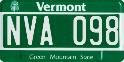 VT license plate NVA098
