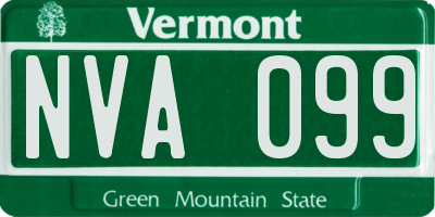 VT license plate NVA099