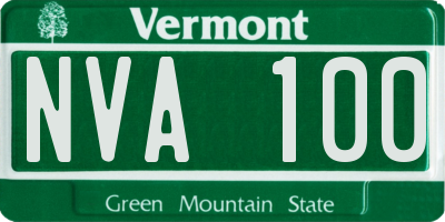 VT license plate NVA100