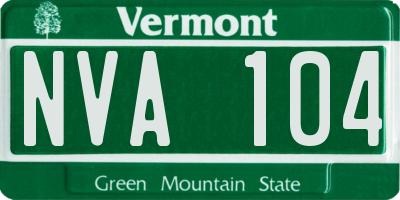 VT license plate NVA104