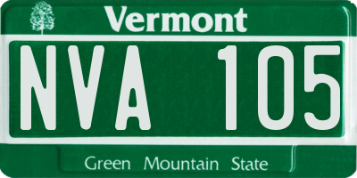 VT license plate NVA105