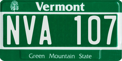 VT license plate NVA107