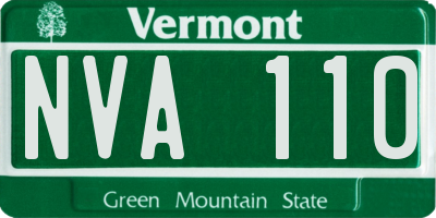 VT license plate NVA110