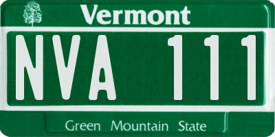 VT license plate NVA111