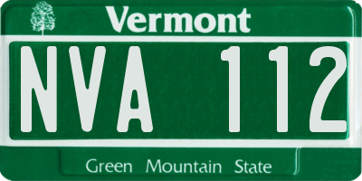 VT license plate NVA112