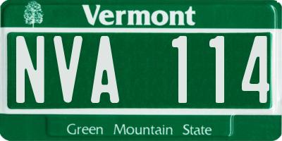 VT license plate NVA114