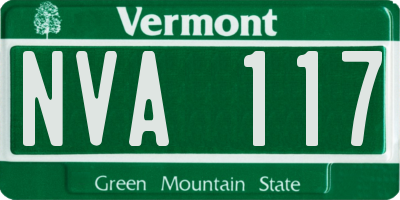 VT license plate NVA117