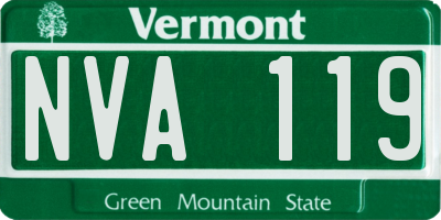 VT license plate NVA119