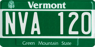 VT license plate NVA120